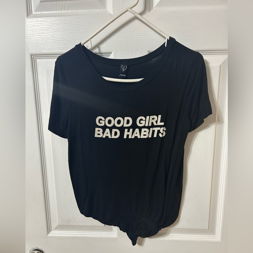 Windsor black Good Girl Bad Habits T-shirt Size Medium